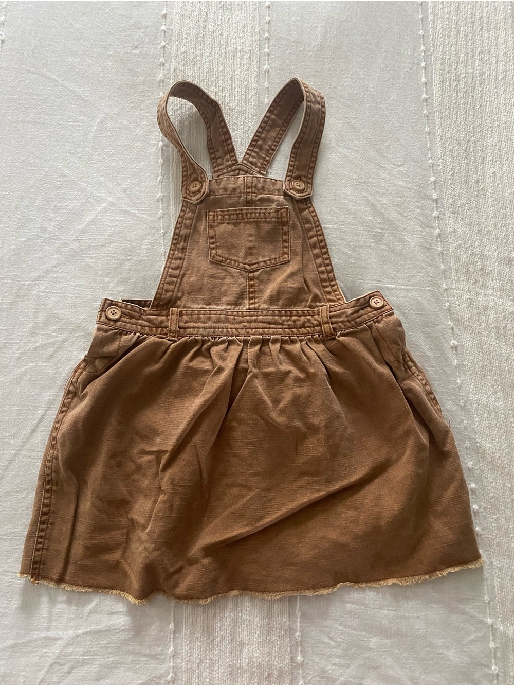 art class Brown Tan Pinafore Overall Dress